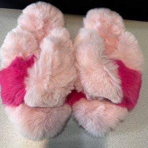 Jenni intimates pink Fuzzy Slippers Size Medium, 7/8